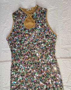 Women Sequin Fringe Party Dress