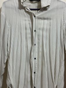 Striped Button-Up Tunic Top