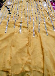 Ethnic Mirror work Yellow &amp; Blue lehenga choli