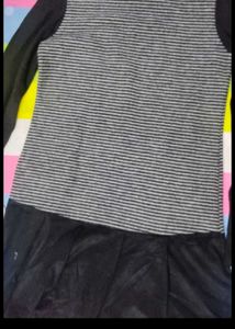 Striped Top with Collar Detail