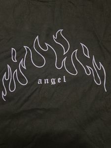 SALE!!! Black "Angel" Flame Graphic T-Shirt
