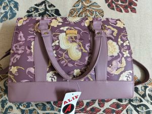 Elegant Embroidered Purple Handbag