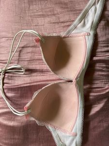 cute Lace Trimmed Pink Bra