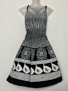 Pintresty Boho Black &amp; White Smocked Dress