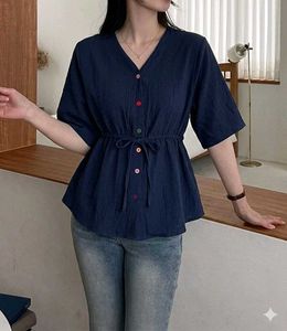 New with tag Chic Navy Blue Peplum Top Color