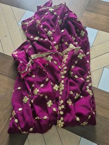 Beautiful Embroidered Purple Dupatta