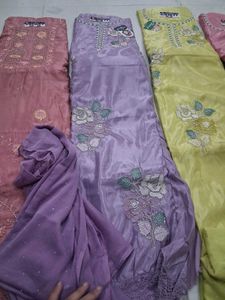 Embroidered Silk Kurta Sets - Multiple Colors