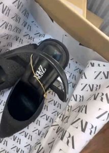Zara Black Rhinestone Heels