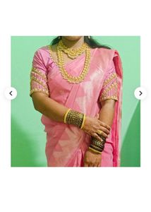 Elegant Pink Saree with Embellished Blouse