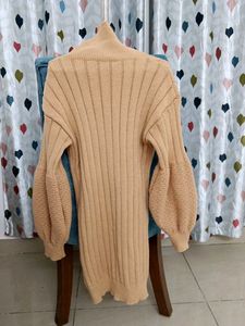 Ribbed High-Neck Sweater Dress