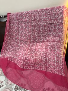 2 Elegant Pink Geometric Print Dupattas