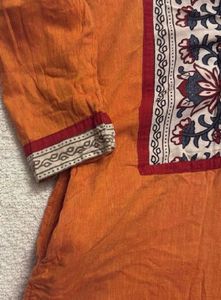 Boho Embroidered Orange Tunic