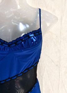y2k blue corset type frock