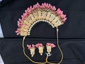 Stunning Pink &amp; Gold Necklace Set