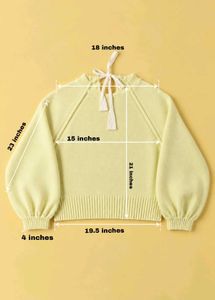 PALE LIME RIBBED TIE-NECK SWEATER