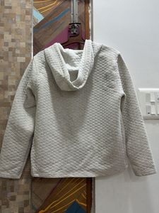 White Quilted Hooded Jacket – Excellent Condition