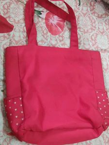 Cute Pink Heart Pattern Tote Bag