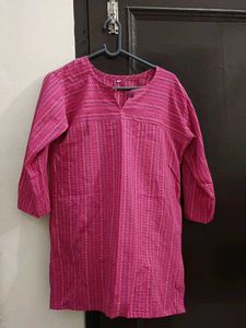 Vibrant Pink Striped Kurta