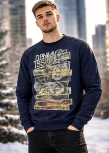 Men's Graphic Print Navy Sweatshirt