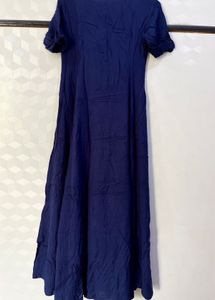 Elegant Navy Blue Kurta with Tassels