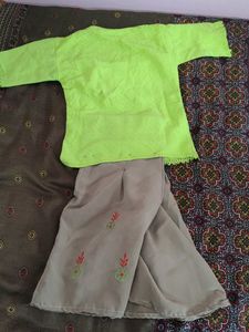 Embroidered Kurta and Skirt Set