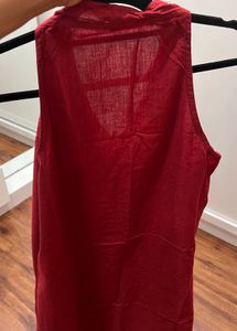 Stylish Red Embroidered Kurta