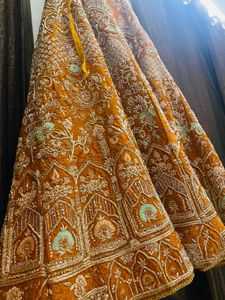 Organza Hand-Embroidered Bridal Lehenga