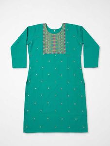 Embroidered Teal Kurta
