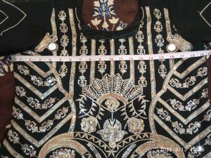 “Black &amp; Gold Royal Kurti with Dupatta