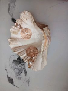 Rose Gold Spiral Pearl Earrings