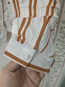 Striped Button-Up Blouse