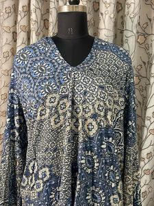 Bohemian Print V-Neck Long Sleeve Top