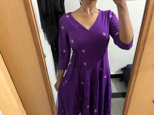 Elegant Purple Embroidered Anarkali Gown