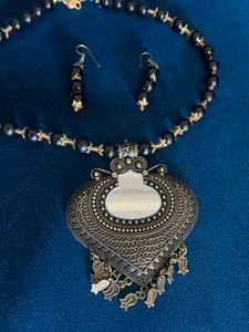 Copper Mirror Necklace Set