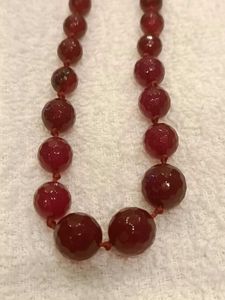 Red Agate Beaded Necklace