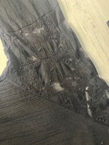 Black Shirt With Lace Detail