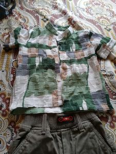 Boys Casual Shirt &amp; Cargo Pants Set