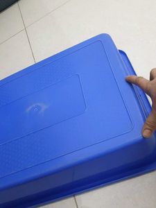 Durable Blue Plastic Storage Bin