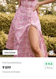 Pink Floral Puff Sleeve Midi Dress