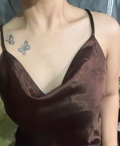 Brown Satin Cami Dress