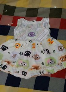 Adorable Cat Print Baby Dress