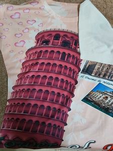 Cute Pink Pisa Tower &amp; Italy Collage T-Shirt