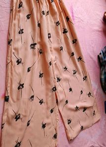 Peach Floral Wide-Leg Jumpsuit