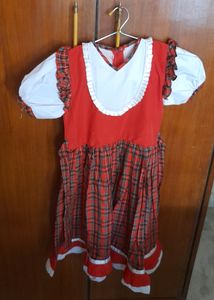 Well-tailored  multi colored Check cotton Frock