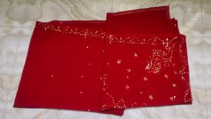 Red & Gold Embroidered Sari