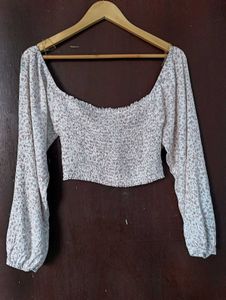 Floral Smocked Cropped Top