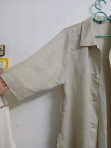 Beige Linen Blend Lightweight Jacket