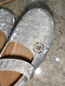 Girls Silver Ballerina Shoes