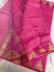 Pink Cotton Silk Blend Duppata