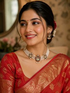 Exquisite Pearl Necklace & Earring Set